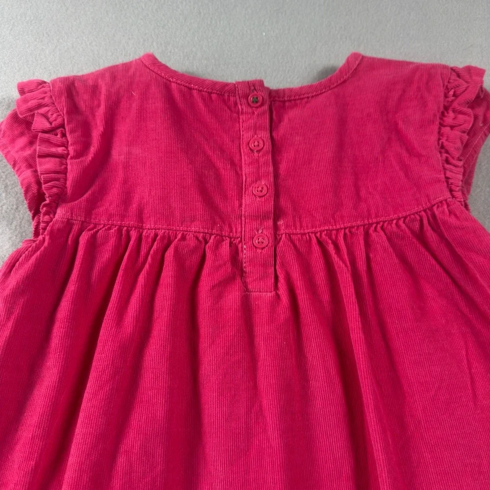 Mini Boden Girls Pink Corduroy Dress 8-9Y Floral Lined Pockets Cottagecore